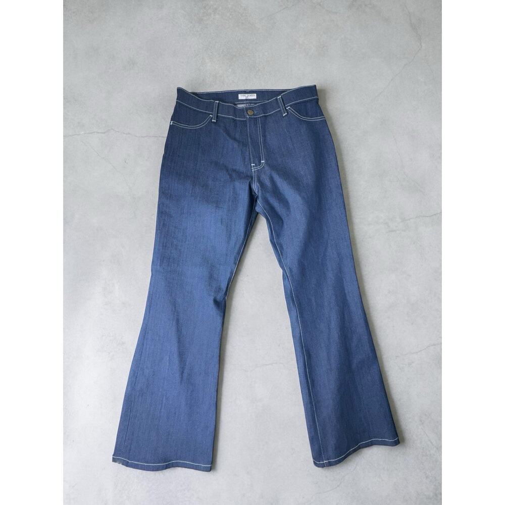 Tom James Blue Delta Jeans Mens 32x30 Blue Denim Straight Leg Custom USA